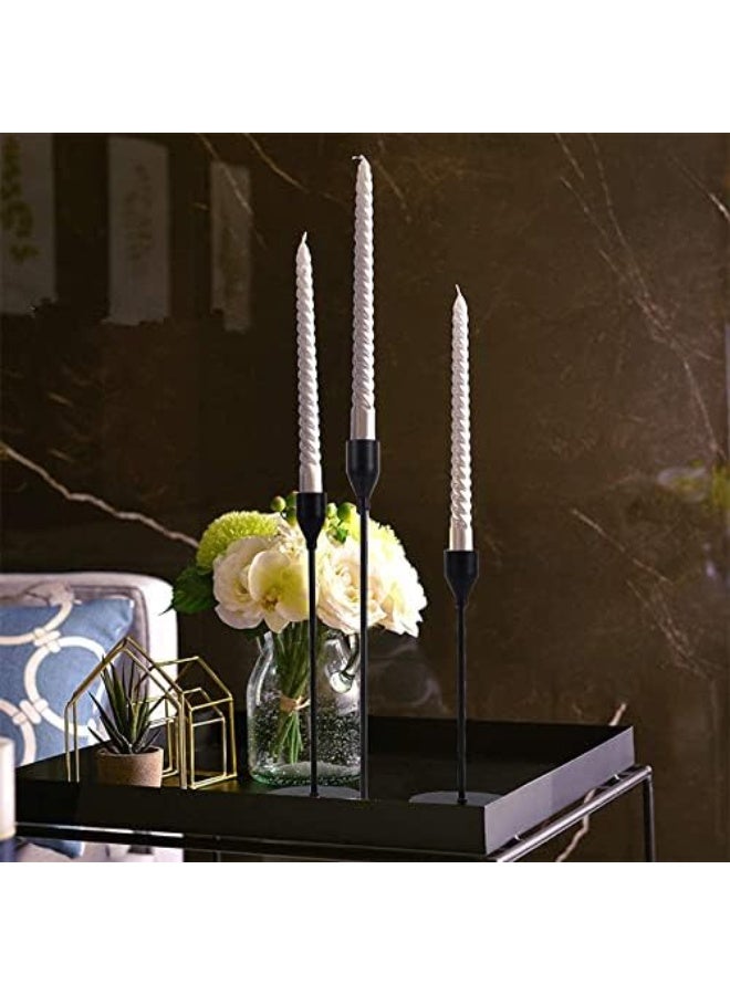 Home Care مجموعة حوامل الشموع السوداء غير اللامعة 3 قطع - حوامل شموع معدنية لشموع 3/4" و LED - Image 2