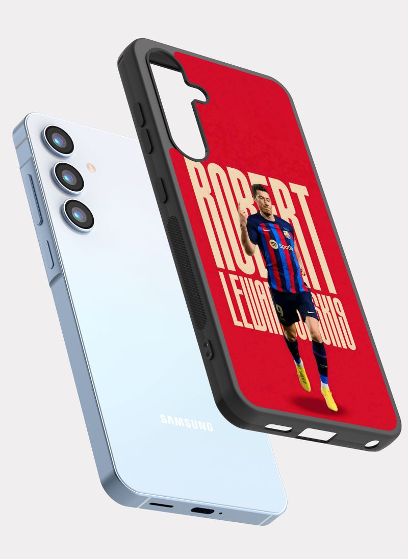 PXLAAT Samsung Galaxy A55 case cover Robert Lewandowski Barcelona - Image 2