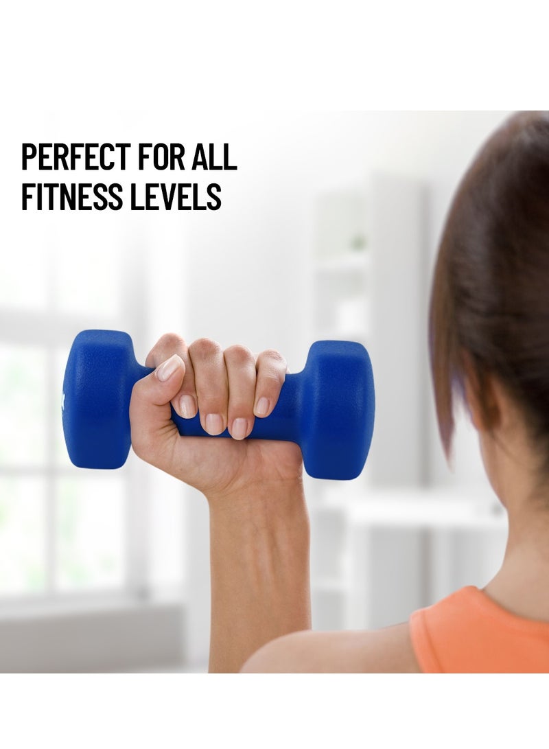 أكسوكس زوج دمبلز أكسوكس نيوبرين 3 كجم للتمارين المنزلية وتقوية العضلات للرجال والنساء - Image 2