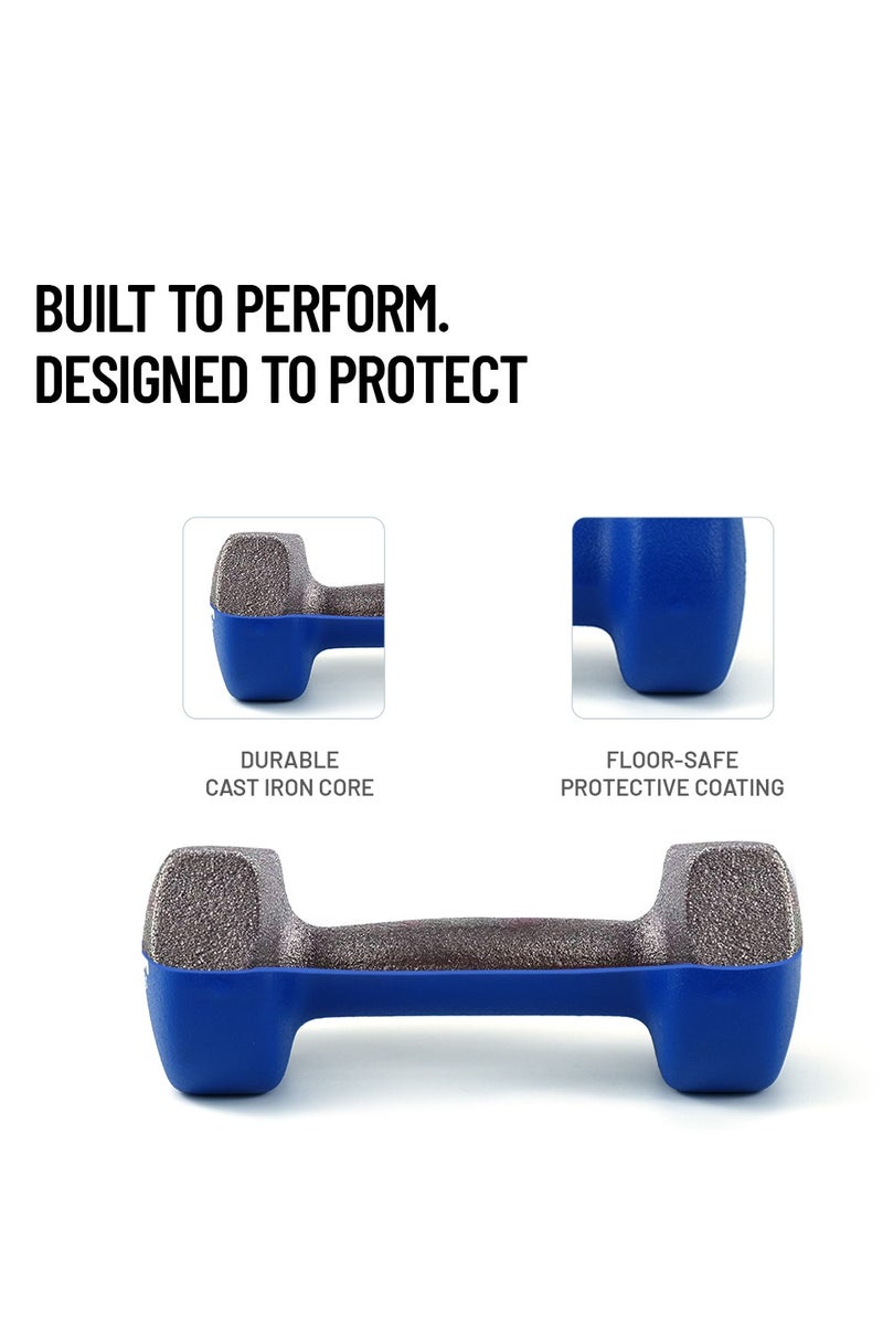 أكسوكس زوج دمبلز أكسوكس نيوبرين 3 كجم للتمارين المنزلية وتقوية العضلات للرجال والنساء - Image 3