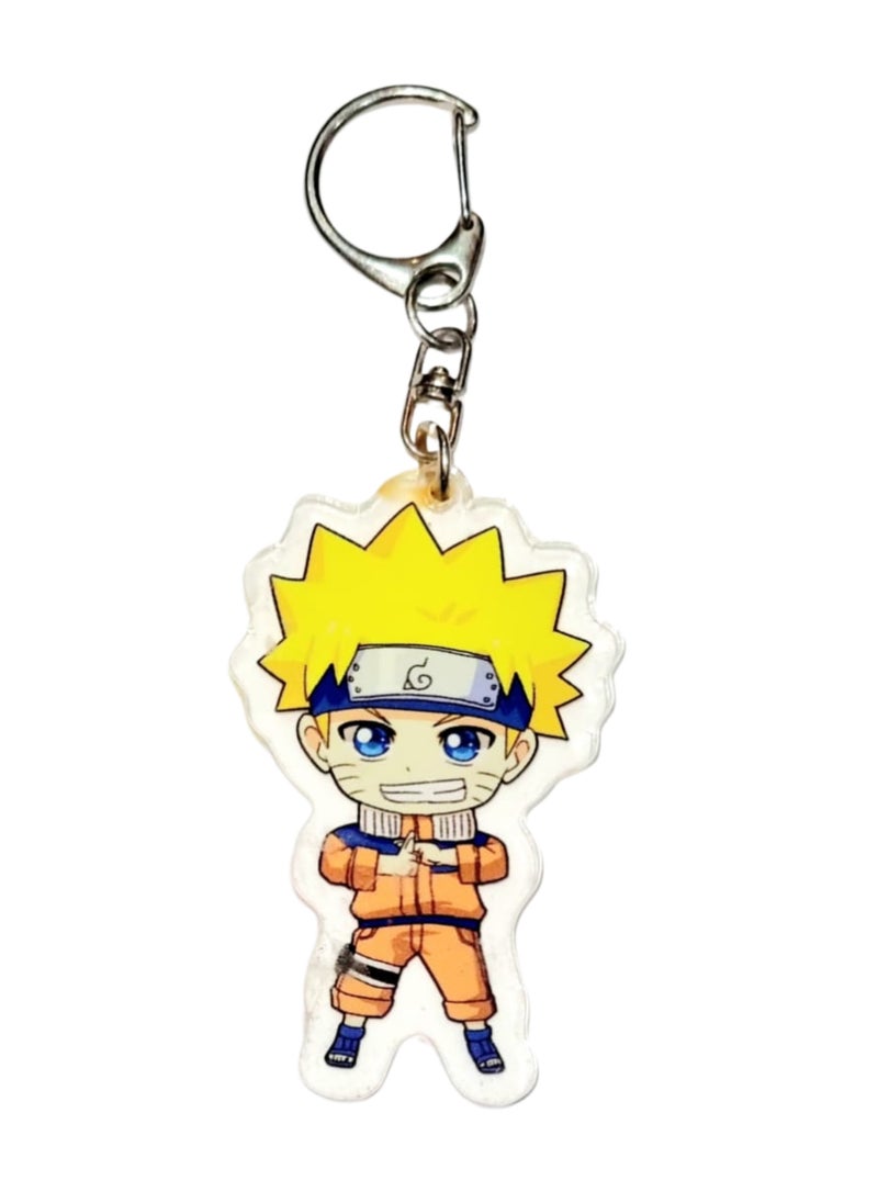 Generic - Acrylic Anime Character Keychains with Metal Chain, Silver, Naruto-Inspired Theme - Image 1