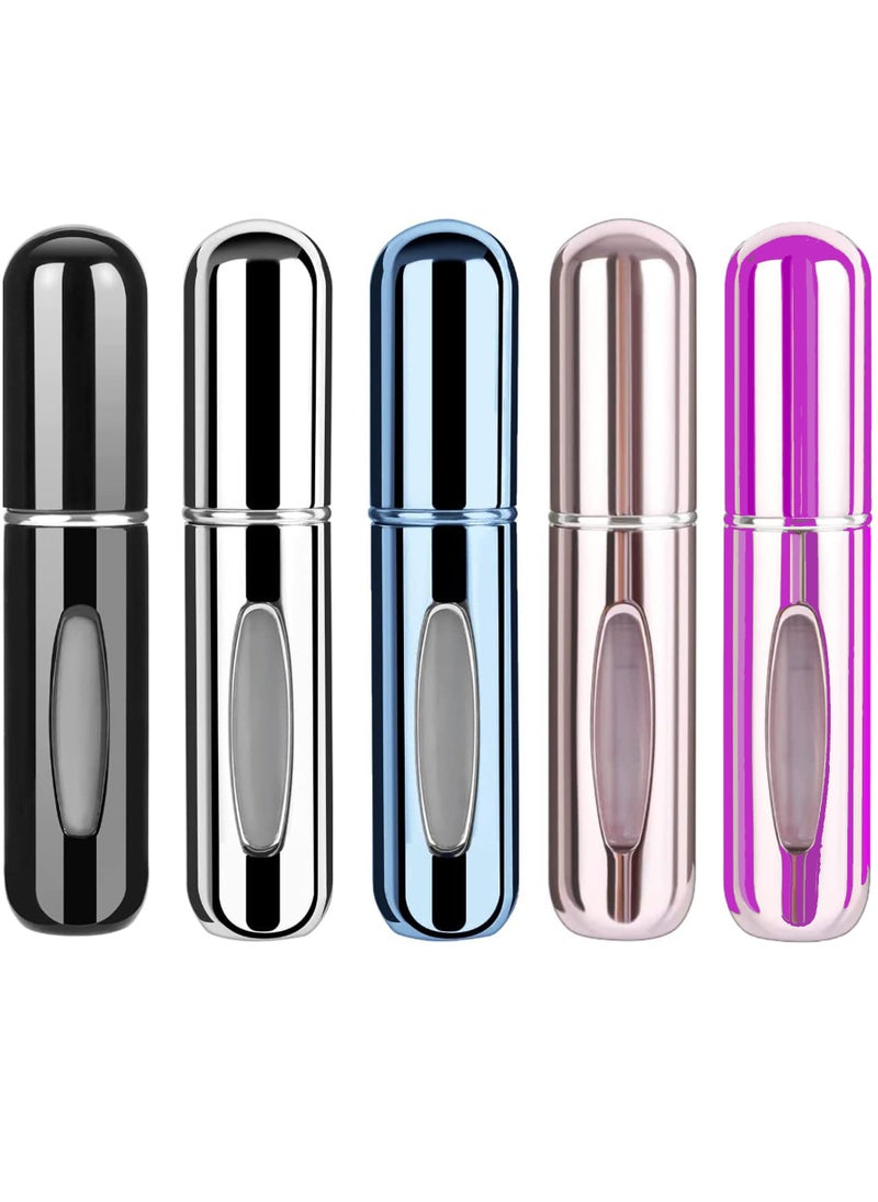 INFLUX INFLUX Refillable Perfume Atomiser Set - 5 Pcs Travel Bottles, Mini 5ML Portable Spray Containers for Aftershave, Fragrance, Ideal for Holidays, Night Out, and On-the-Go Essentials  - Image 1
