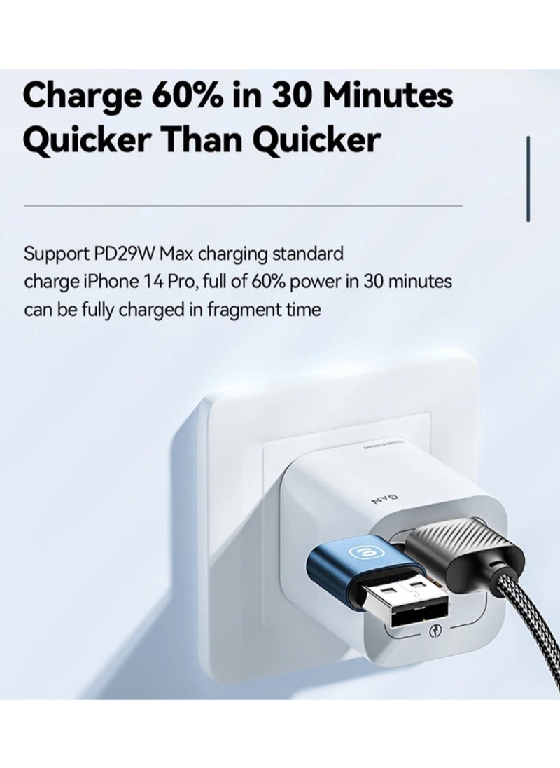 ESSAGER 4 in 1 65W Charging Cable for iPhone iPad Samsung Xiaomi Huawei Honor Motorola,USB A/Type C to Type C/Lighting,Fast Charging and Data Transfer 1M Black  - Image 5