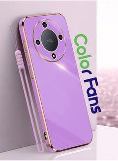 Color Fans Mobile Phone Case for Honor X9b 5G 6.78 inch Electroplated Protective Cover Gold-Purple  - Image 1