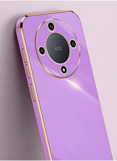 Color Fans Mobile Phone Case for Honor X9b 5G 6.78 inch Electroplated Protective Cover Gold-Purple  - Image 3