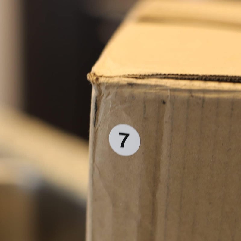 InStockLabels.com White with Black Number 7 Circle Dot Stickers, 3/4 Inch Round, 500 Labels on a Roll for Organization and Inventory - Semi-Gloss Finish - Made in The USA - Image 3