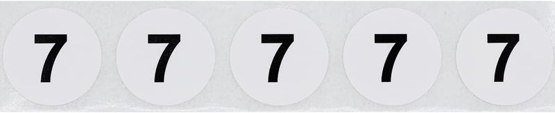 InStockLabels.com White with Black Number 7 Circle Dot Stickers, 3/4 Inch Round, 500 Labels on a Roll for Organization and Inventory - Semi-Gloss Finish - Made in The USA - Image 2
