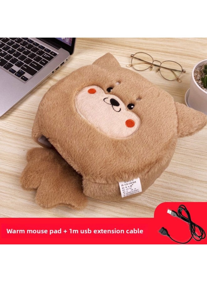 Winter Heating Hand Warmer Mouse Pad With Wrist Guard Winter Mouse Cover Warm Computer Men's Fleece-lined Thickened Gloves Free Shipping-Pattern:Red Little Fox (upgraded Velvet And Thickened Version)  - Image 5