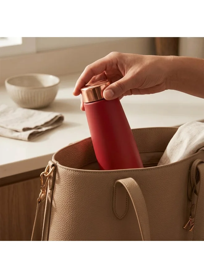 Mobcos red MOBCOS Copper Vacuum Insulated Stainless Steel Water Bottle, Double Wall Thermal Flask, Leakproof Reusable Bottle for Hot & Cold Drinks, BPA Free, Red  | Best Price UAE