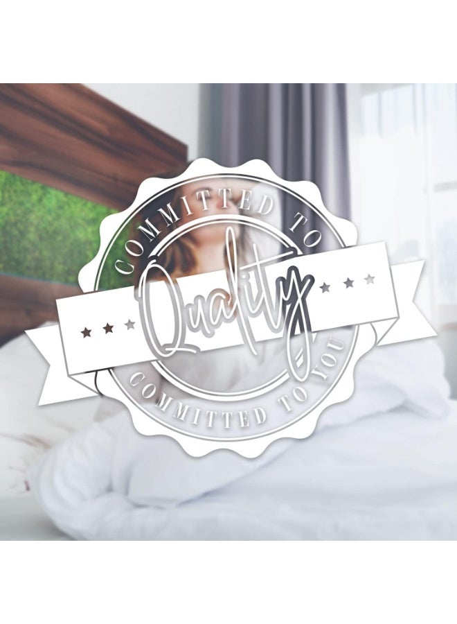 3 Piece Queen Size Hotel Duvet Set Stripe Set 220 x 240 cm - 1 Duvet With Filling, 1 Fitted Bed Sheet and Pillow Cases 48x74+5cm - Quilt Set, White - Image 2