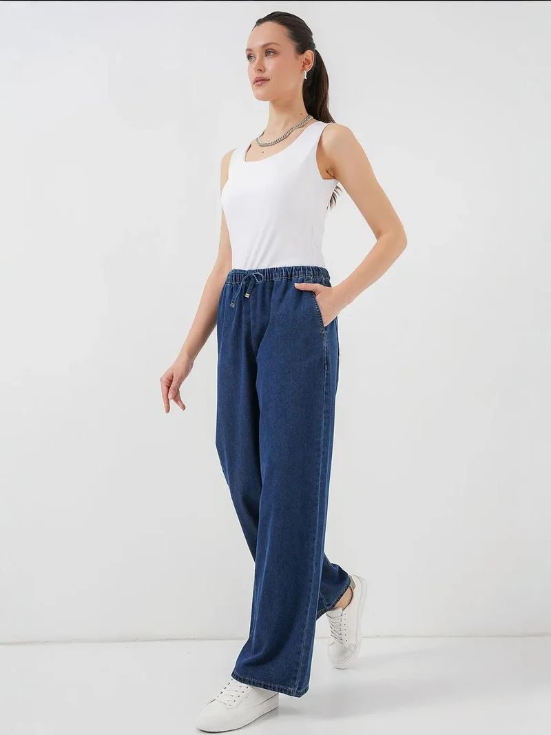 BIG DART BDART Comfort Wide Leg Denim Jeans with Drawstring