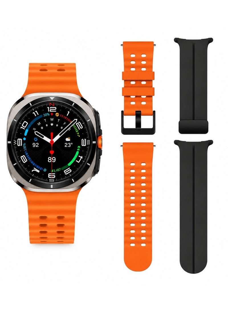 Kalobee AMOLED Smartwatch with GPS and Bluetooth Calling orange Featuring Multi Straps - Image 4