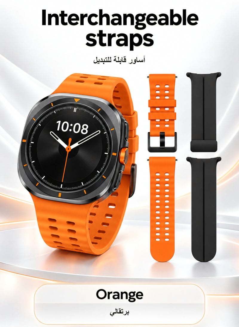 KALOBEE AMOLED Smart Watch Orange GPS Bluetooth Calling Heart Rate Monitor Fitness Tracker with Multiple Straps for Men and Women - Image 5