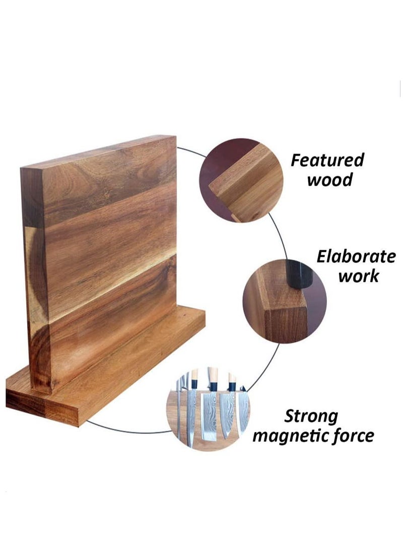 SYOSI Magnetic Knife Block Holder Universal Kitchen Knife Organizer Without Knives  - Image 3