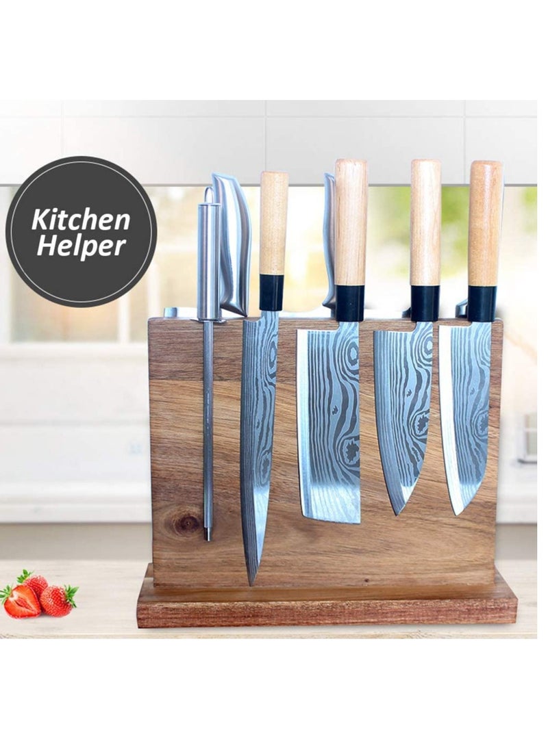 SYOSI Magnetic Knife Block Holder Universal Kitchen Knife Organizer Without Knives  - Image 2