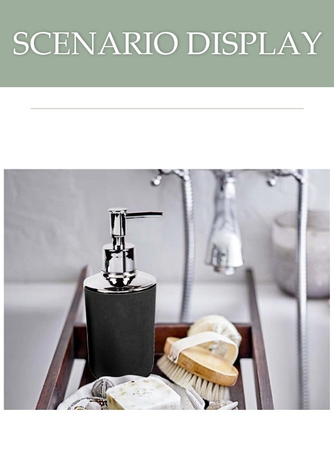 DUNISO 4 pieces of Bathroom accessories set, toiletries gift set, plastic and ABS bathroom storage set, with lotion bottle, toothbrush holder, mouthwash cup, soap tray (black) - Image 5