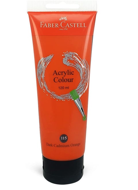 Acrylic Color Paint 120ml Dark Cadmium Orange