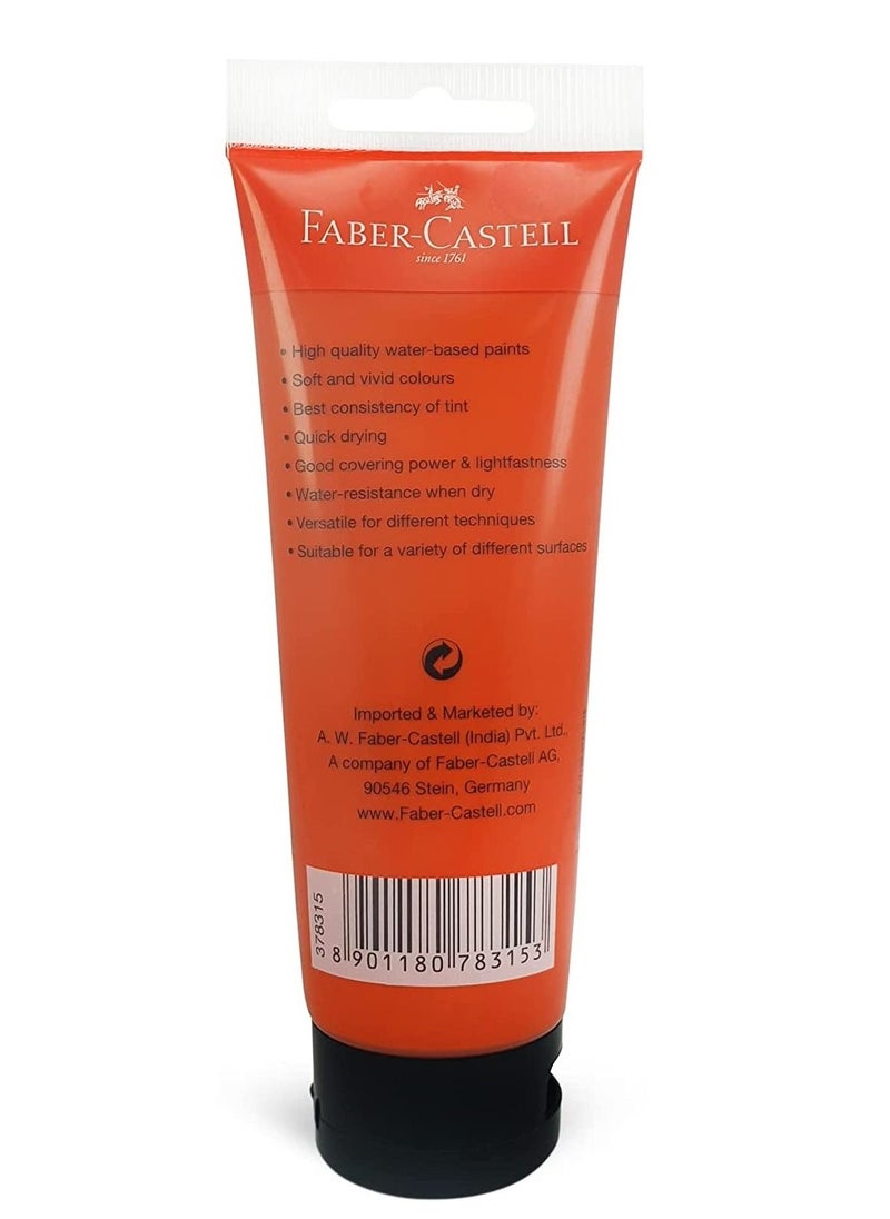 FABER-CASTELL - Acrylic Color Paint 120ml Dark Cadmium Orange - Image 1