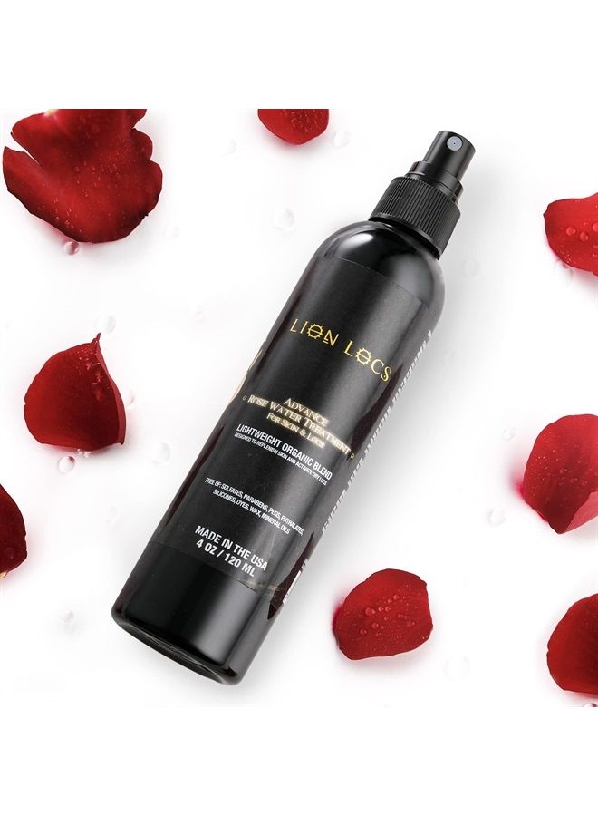 Beard Gains Lion Locs Rosewater Spray for Dreads, Dreadlocks, Braids, Faux Locs, Crochet Locs, Sisterlocks with Aloe, Essential Oils, Vitamins, and Glycerin | Organic Vegan Conditioner Rose Water Spritz (4oz)  - Image 1