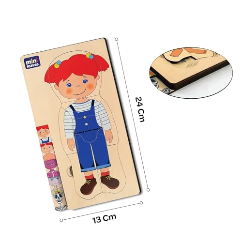 Mini Leaves Wooden Human Body Puzzle for Kids | 5-Layer 3D Matching Anatomy Puzzle | Educational Montessori Toy with Pieces for Children Ages 3+ - Image 4