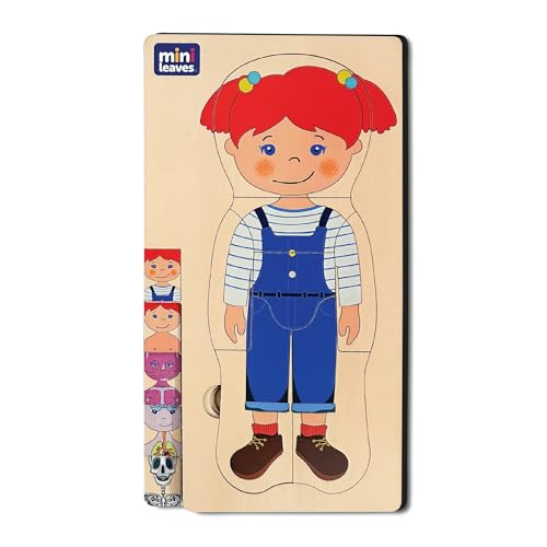 Mini Leaves Wooden Human Body Puzzle for Kids | 5-Layer 3D Matching Anatomy Puzzle | Educational Montessori Toy with Pieces for Children Ages 3+ - Image 2