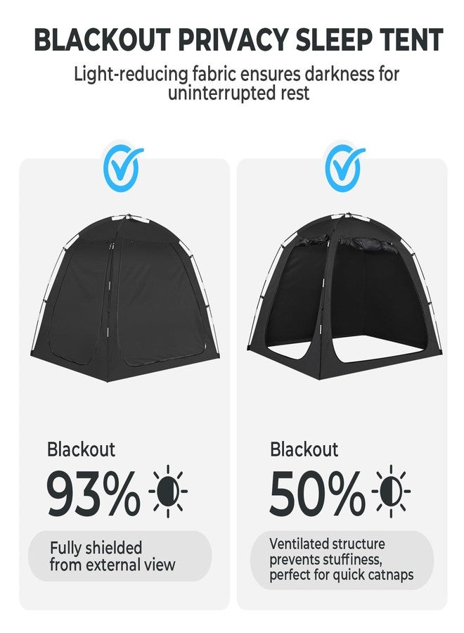 Alvantor® Bed Tent Full Size, 93% Blackout Privacy Sleep Tent for Indoor Use, Easy to Set Up Dream Play Tent with 2 Doors, Portable Breathable Shelter for Kids and Adults, Black - Image 2
