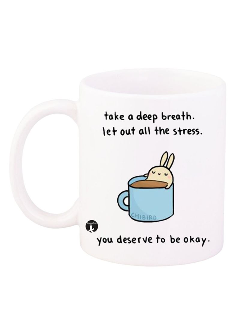 RKN Printed Coffee Mug White/Black/Blue 12ounce