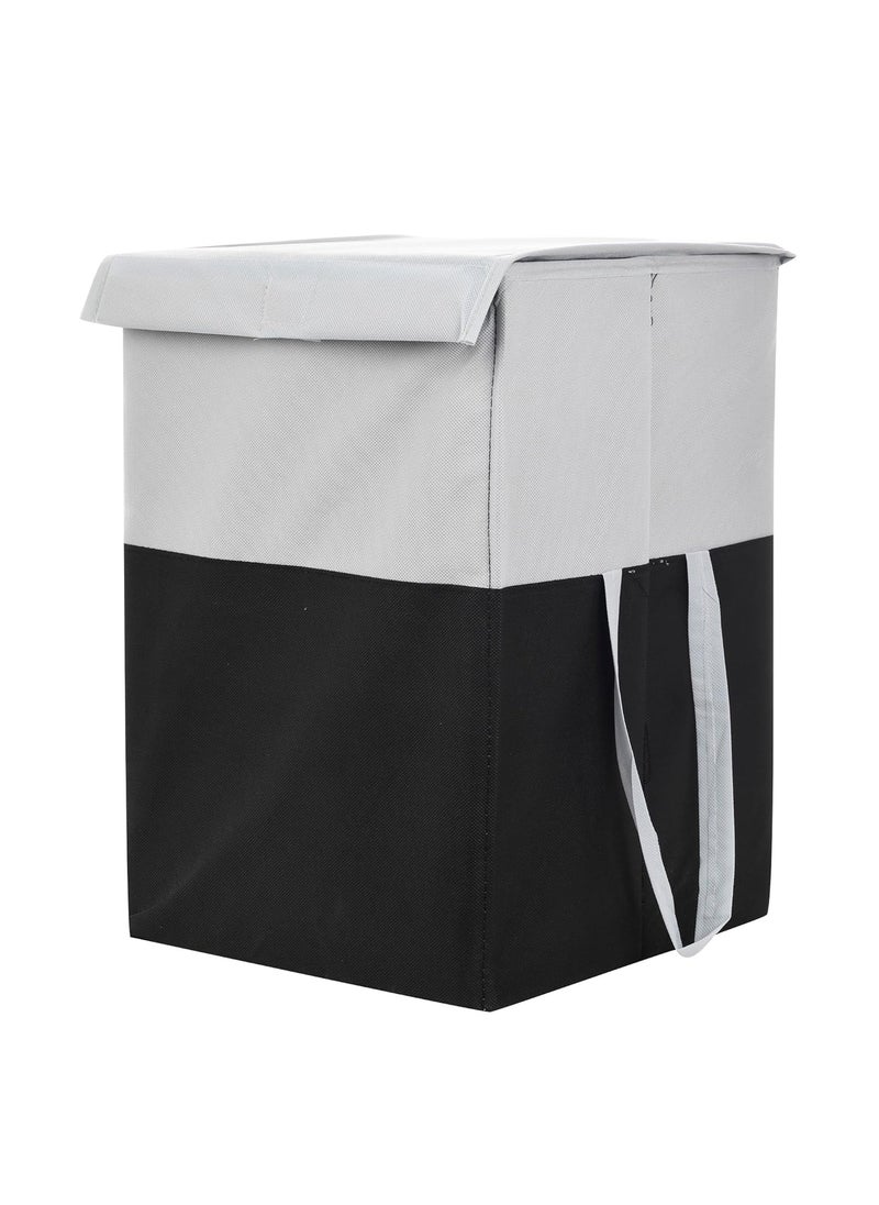 Perpetual Perpetual Cloth Basket For Laundry Waterproof Non Woven Cloth Bag For Storage Clothes Flodable Laundry Basket Bag With Lid And Handle 75 Liters GreyBlue  - Image 1