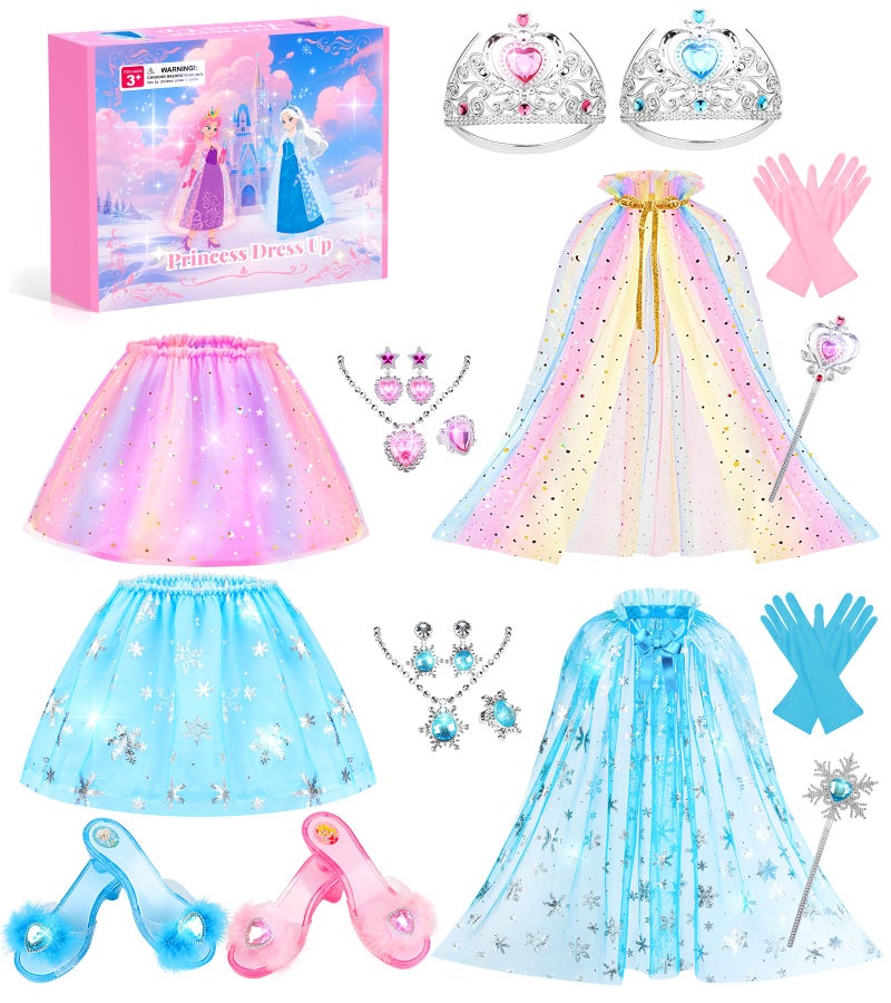 DISHIO Princess Dress Up Shoes Jewelry Boutique Girls Dress Up Shoes for Pretend Play Clothes Accessories with Theme Costumes for Toddler Little Girls Age 3 4 5 6 Birthday Gifts - Image 3