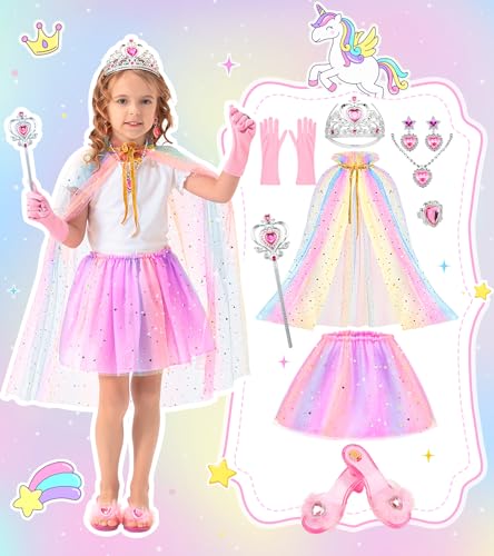 DISHIO Princess Dress Up Shoes Jewelry Boutique Girls Dress Up Shoes for Pretend Play Clothes Accessories with Theme Costumes for Toddler Little Girls Age 3 4 5 6 Birthday Gifts - Image 5