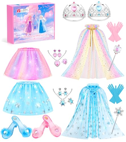 DISHIO Princess Dress Up Shoes Jewelry Boutique Girls Dress Up Shoes for Pretend Play Clothes Accessories with Theme Costumes for Toddler Little Girls Age 3 4 5 6 Birthday Gifts - Image 1