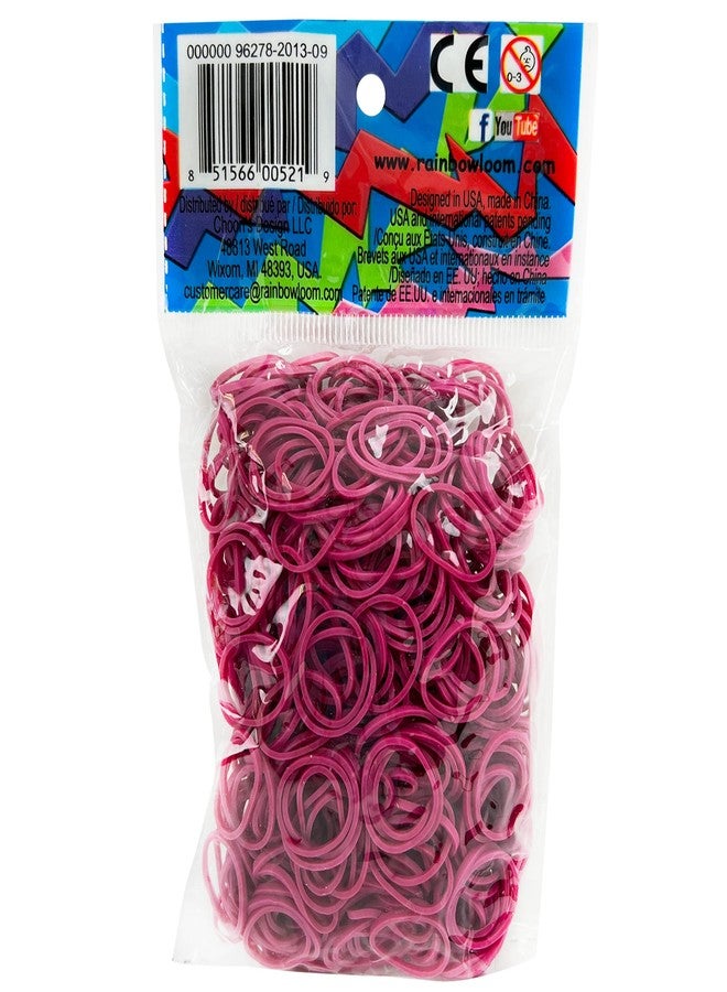 Rainbow Loom® Fuchsia Rubber Bands with 24 C-Clips (600 Count)