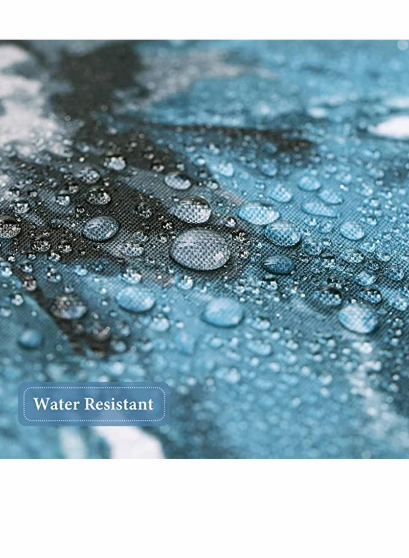 Watercolor Floral Shower Curtain for Bathroom Decor with 12 Hooks, 180 x 180 cm, Heavy Gray and Blue Design - Image 4