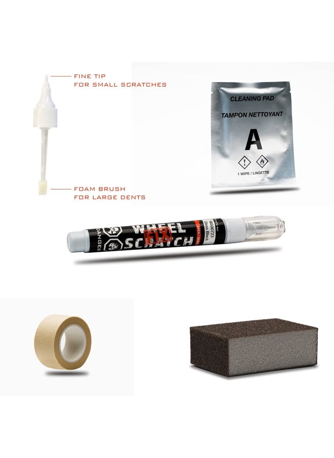 Wheel Scratch Fix  Quick And Easy Wheel Touch Up Kit Universal Colors Black Gloss