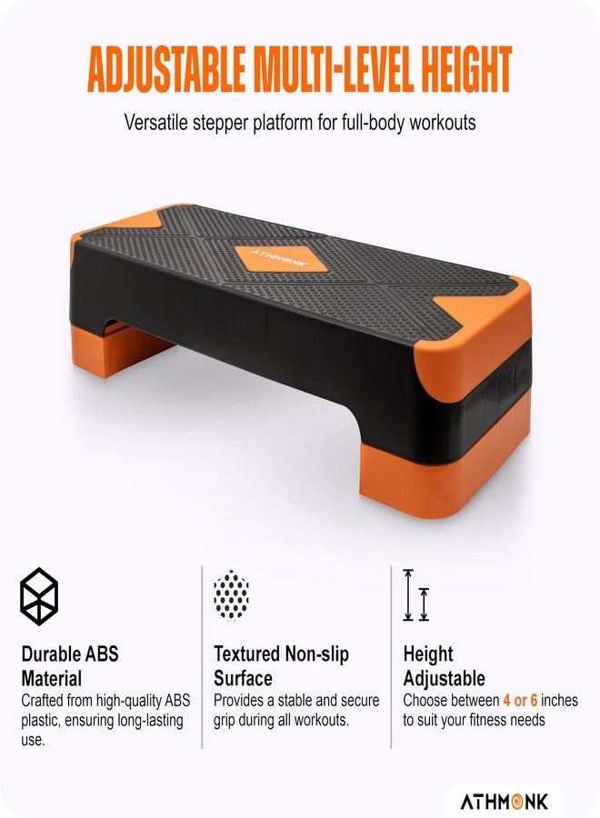 Athmonk Adjustable Multi-Level Aerobic Stepper Ultimate Equipment Gym Stepper for Home Workout | Enhance Stability, Flexibility, Strength | Home Cardio Exercise Aerobics Stepper for Women and Men - Image 2