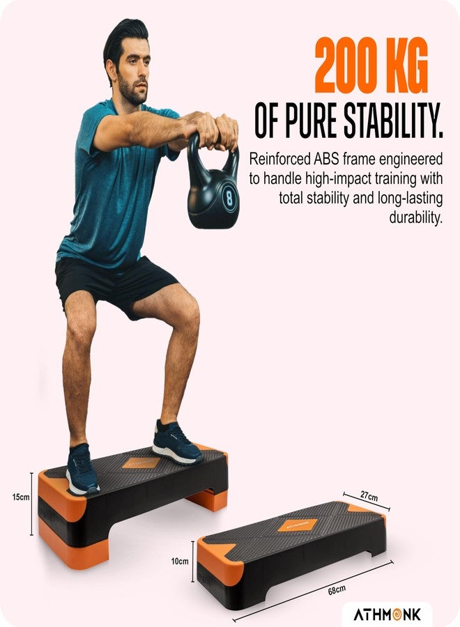 Athmonk Adjustable Multi-Level Aerobic Stepper Ultimate Equipment Gym Stepper for Home Workout | Enhance Stability, Flexibility, Strength | Home Cardio Exercise Aerobics Stepper for Women and Men - Image 5