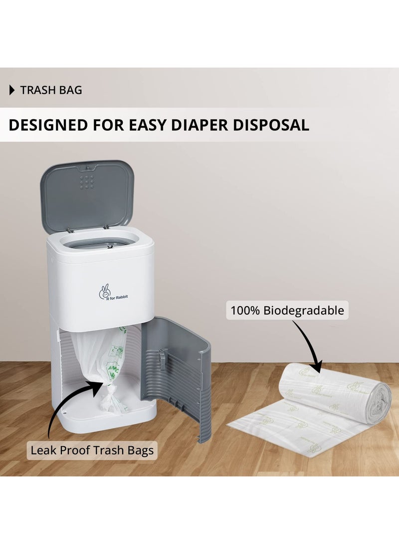 R for Rabbit Biodegradable Trash Bag with Carbon Filter for Diaper Bin White Hygobin pack of 2  - Image 2