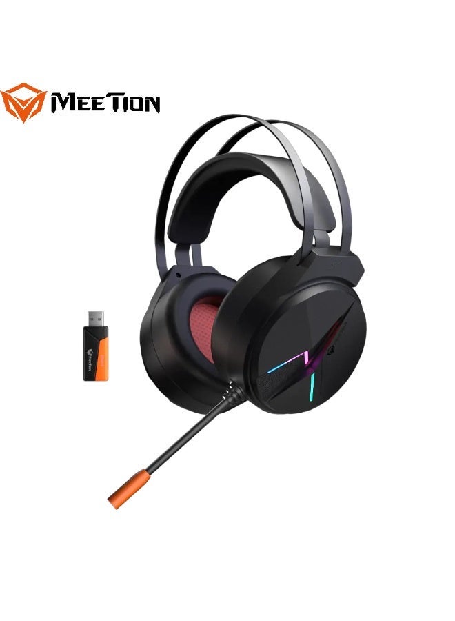 MEETION Stereo Tri-Mode Gaming Headset BTH015 Triple-Mode Connectivity Immersive Stereo Sound Dual Audio Modes Ultra-Long Battery Performance Dynamic LED Backlight - Image 1