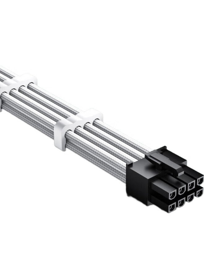 Kelepu Graphics Card Power Cable Extension, 300Mm Length, 8-Pin To 6+2-Pin Male To Female (8 To 6+2P), White - Image 1
