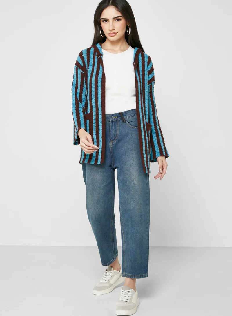 جينجر Stripe Detail Cardigan