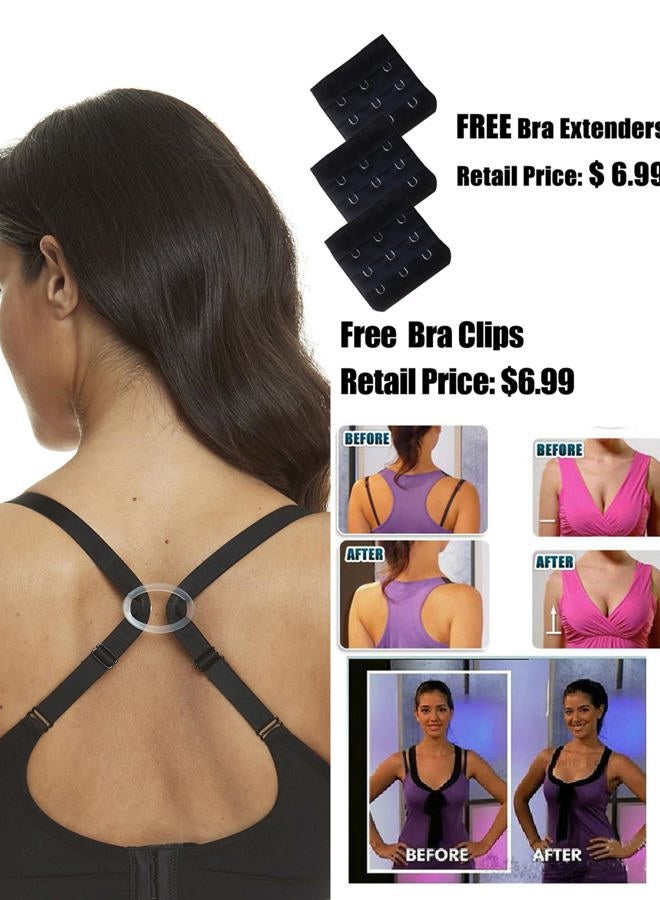 HOFISH Women's Nursing Bra Seamless Maternity Bra Night Sleep Wireless Bra with Removable Pads and Extra Extenders and Clips, 3Pack: Black, S - Image 4