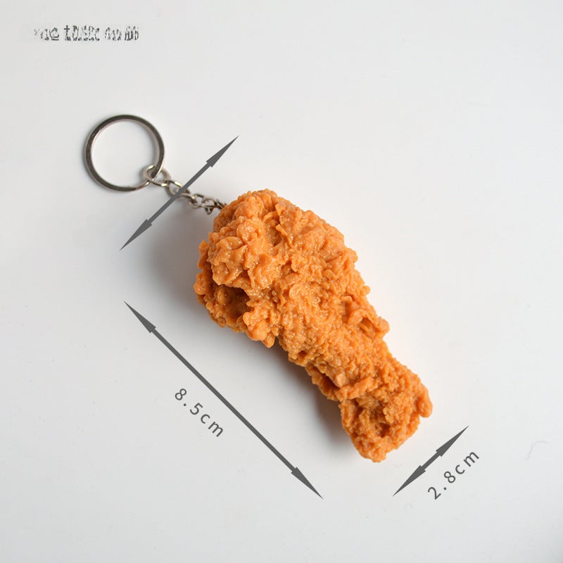 Fried Chicken Leg Keychain Simulation Model Toy Fried Chicken Leg-[With Key Ring]] 