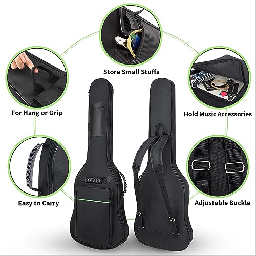 Muscab 39 Inch Electric Guitar Bag 7mm Padding Waterproof Electric Guitar Case, Electric Guitar Gig Bag Backpack with Neck Strap and Pockets, Black - Image 5