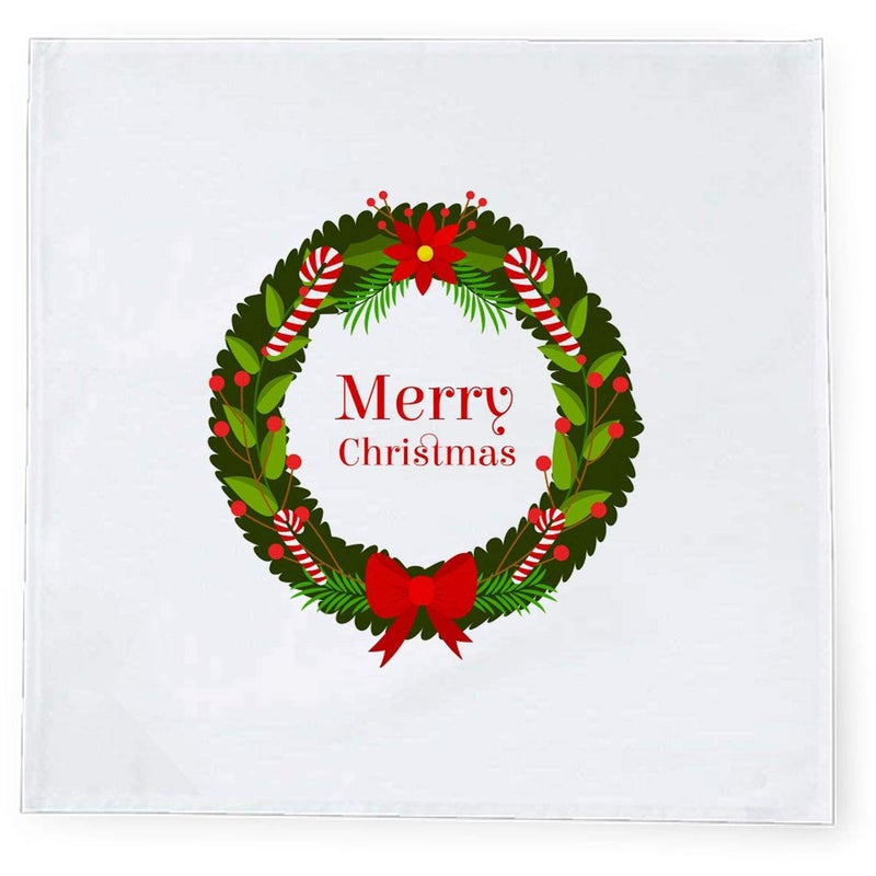 Khakee 6 Pcs Christmas Theme Tafta Silk Table Napkins 10x 10 for Xmas Decoration Christmas OrnamentsChristmas Gift npxmas138P - Image 2