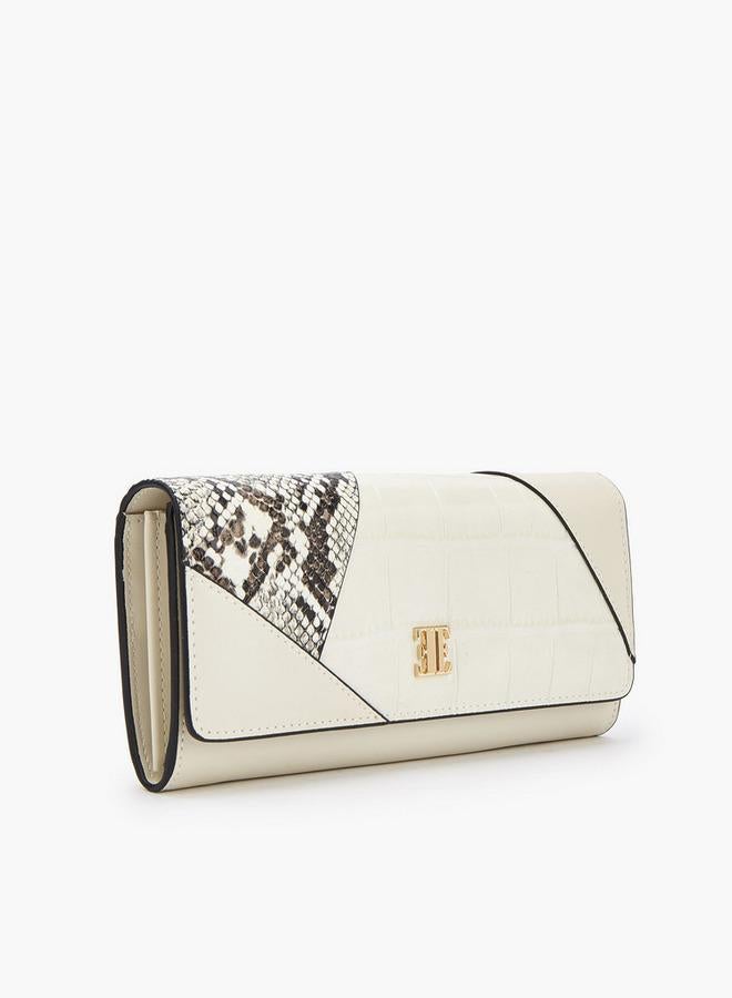 ELLE Panelled Wallet with Snap Button Closure - Image 1