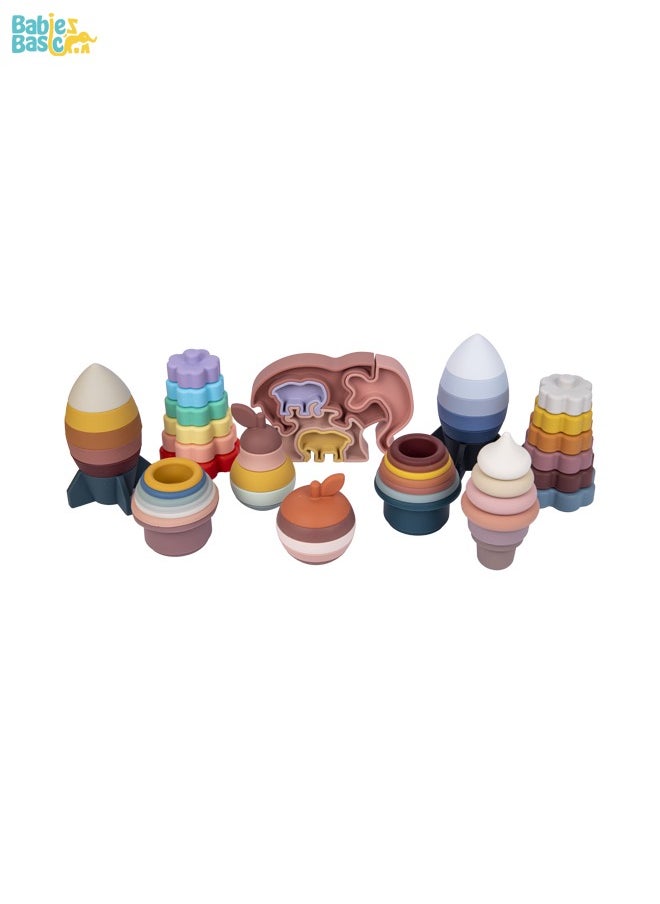 Babies Basic Silicone Stacking Toy For Babies/Kids, Stacking Cup, Bpa Free 100% Safe - Cup  - Image 3