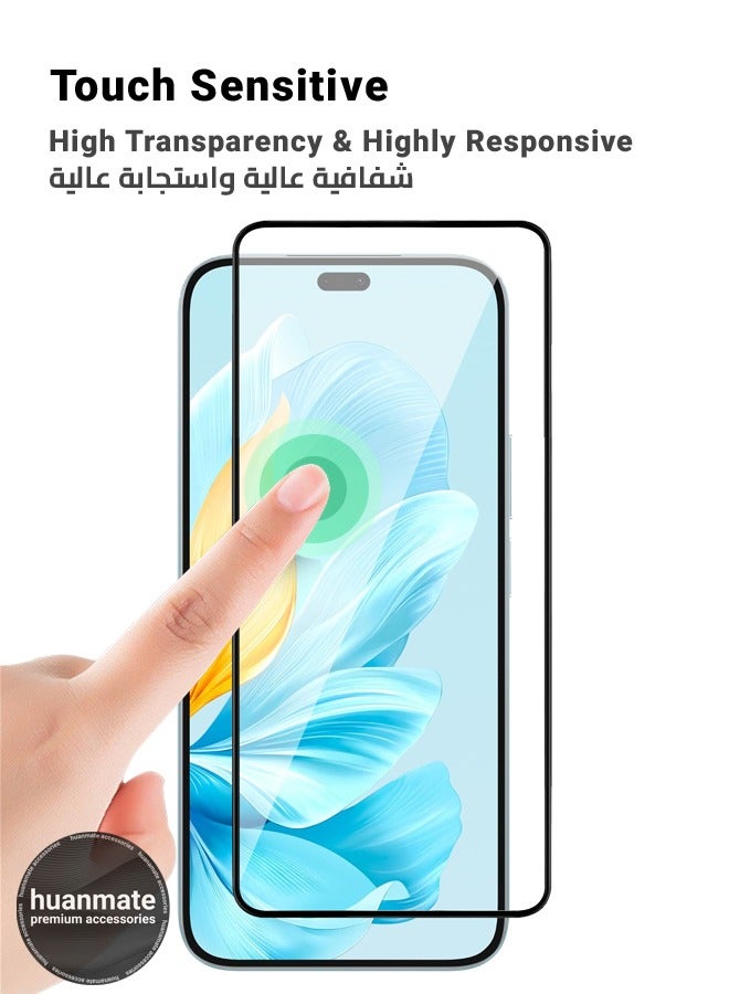 huanmate Honor 200 Lite Screen Protector – Premium Edge to Edge Tempered Glass, High Transparency, Delicate Touch, Anti-Explosion, Smooth Arc Edges, Easy Installation  - Image 3