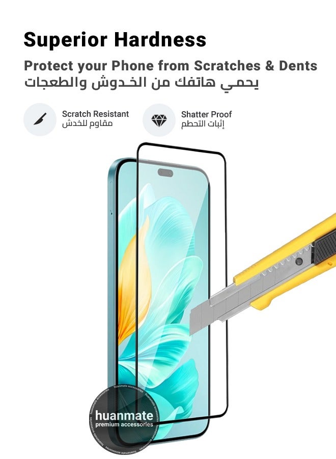huanmate Honor 200 Lite Screen Protector – Premium Edge to Edge Tempered Glass, High Transparency, Delicate Touch, Anti-Explosion, Smooth Arc Edges, Easy Installation  - Image 4