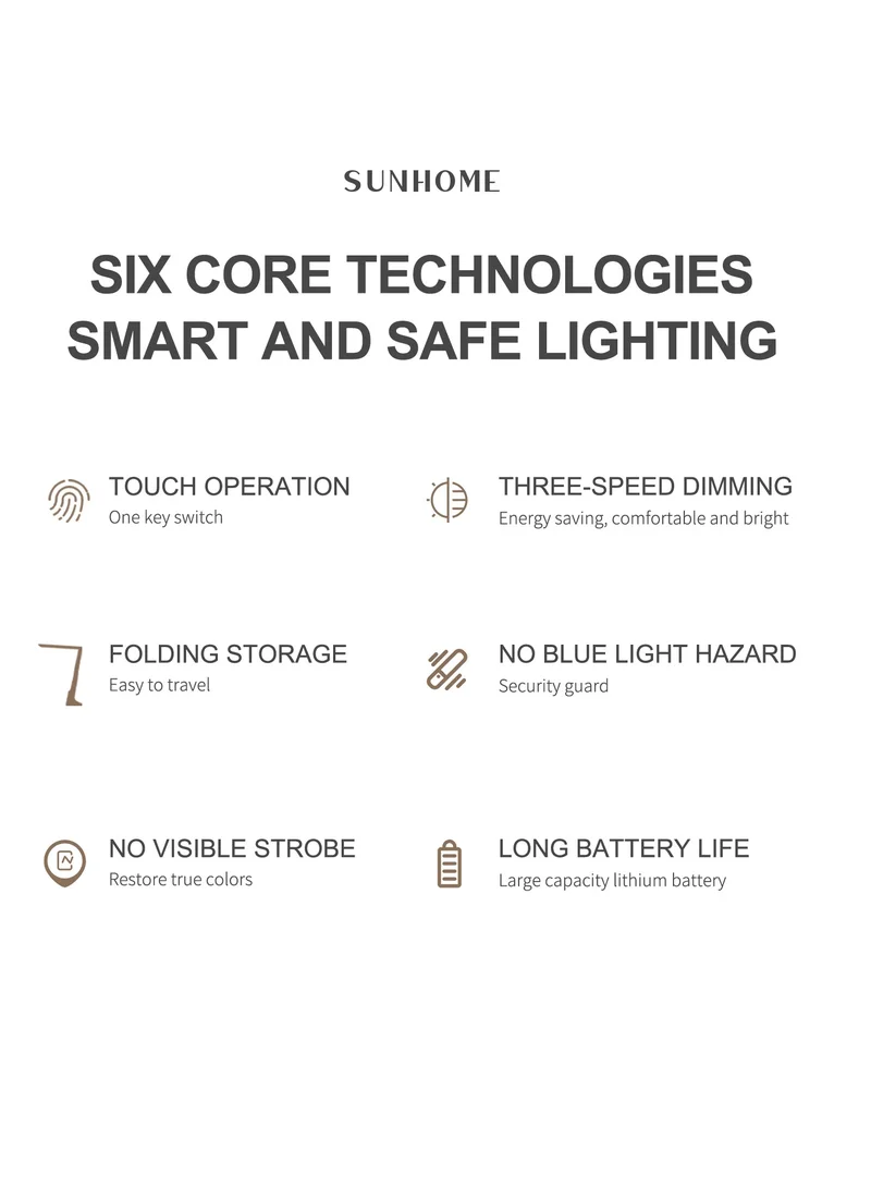 صن هوم SUNHOME Rechargeable LED Desk Lamp Pink