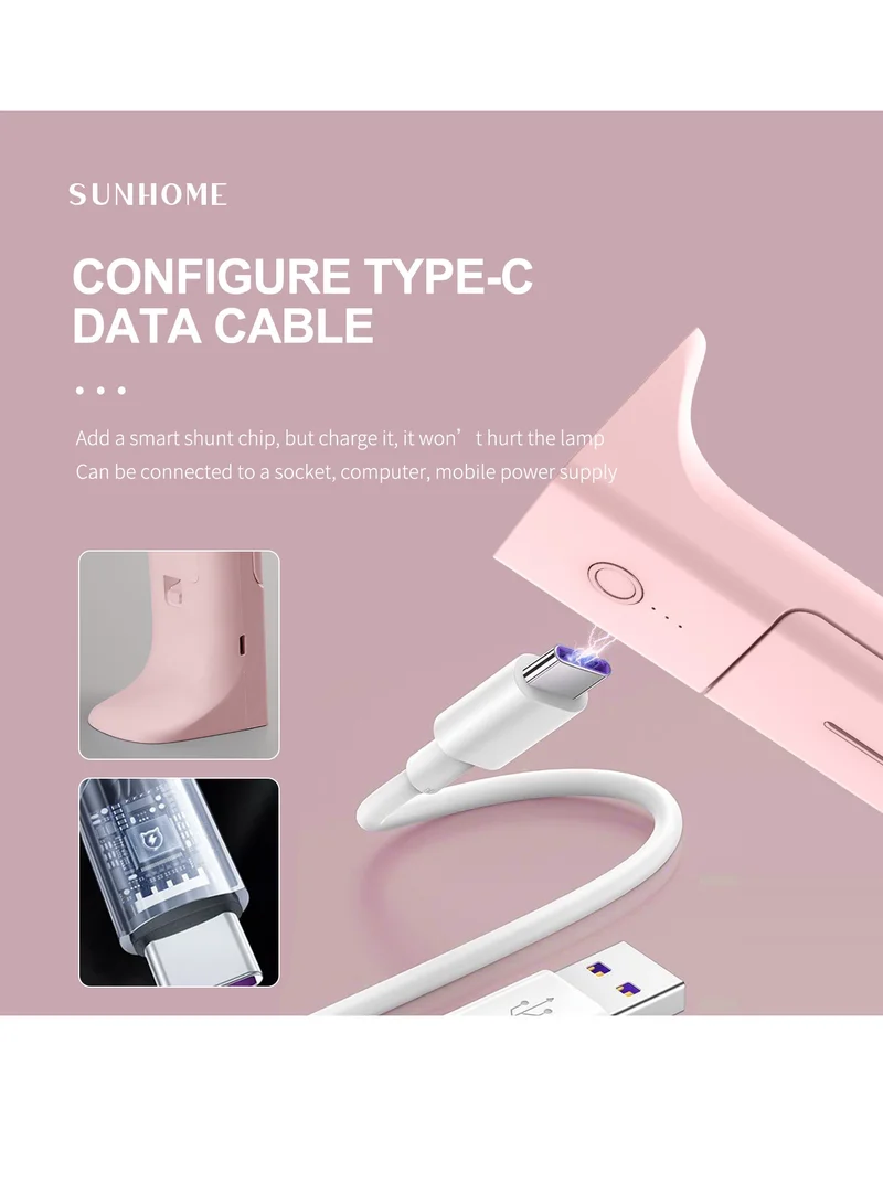 صن هوم SUNHOME Rechargeable LED Desk Lamp Pink